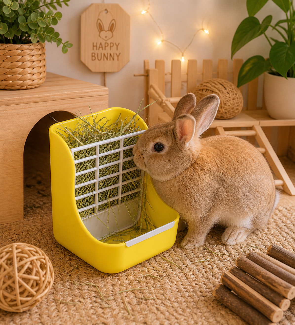 Henera plástica con rejilla para conejos cuyes y chinchillas
