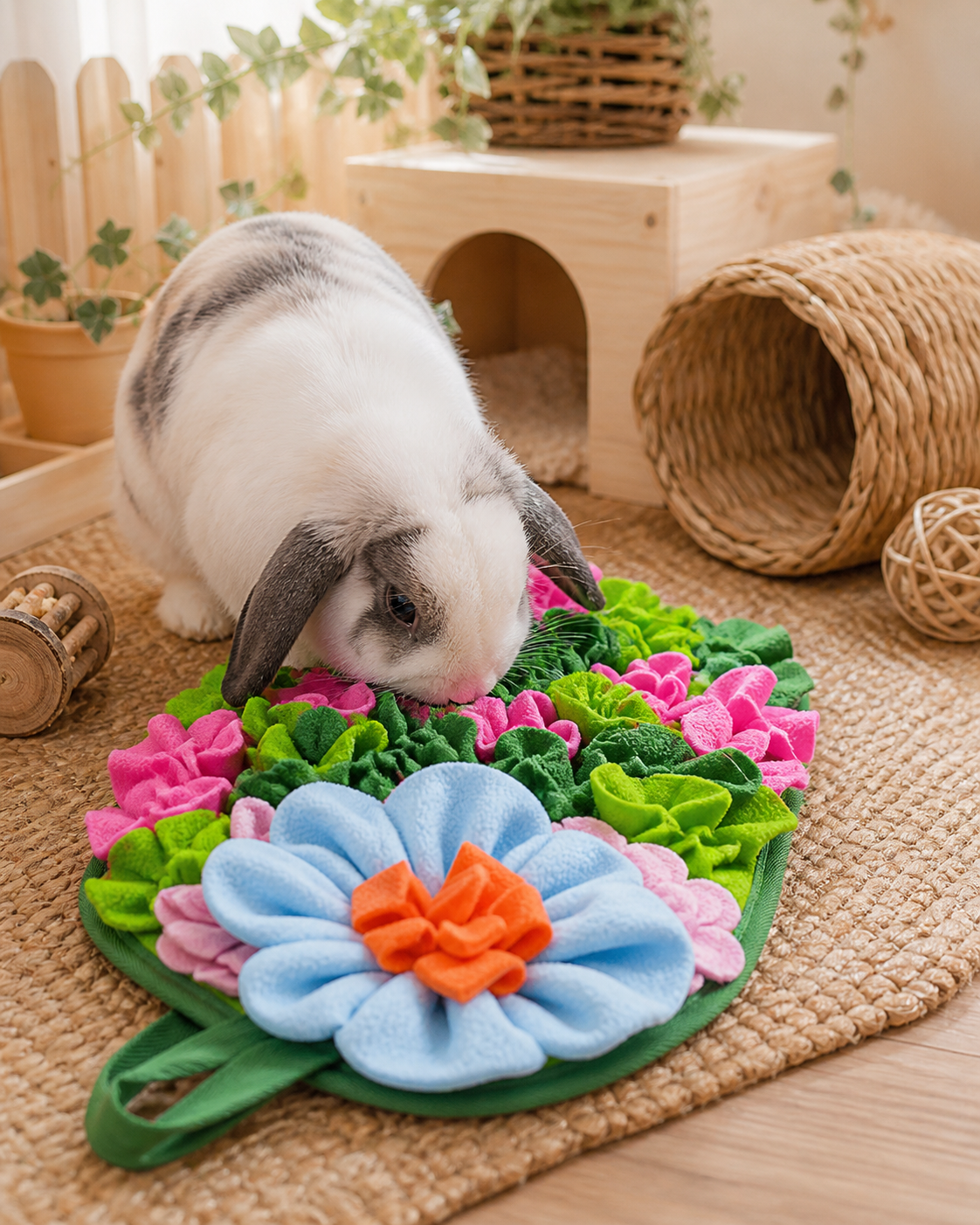Tapete sensorial alimentación para conejos cuyes y chinchillas