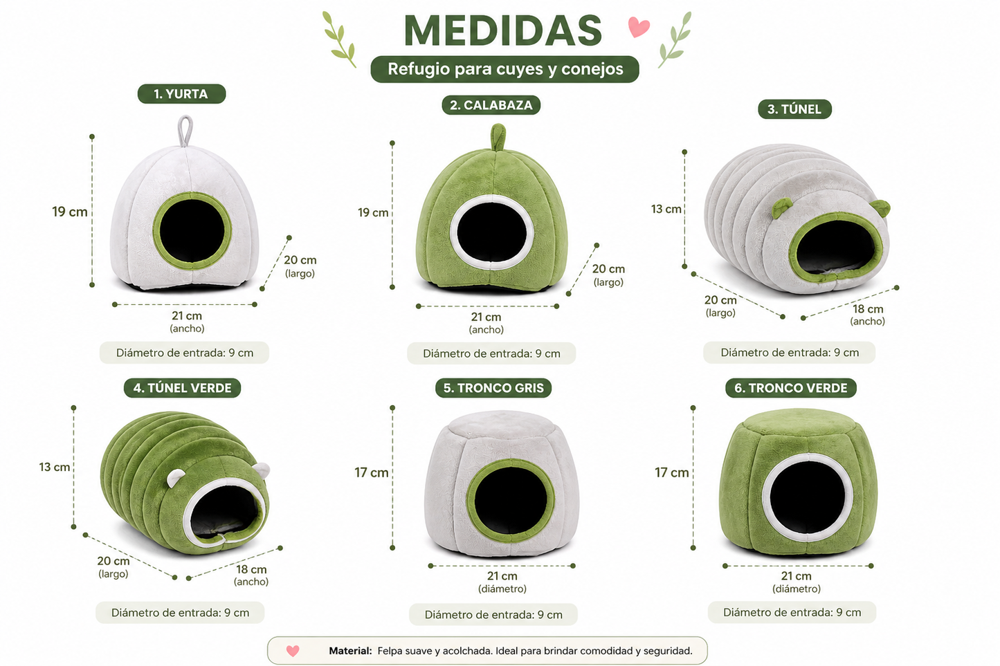 Refugios para cuyes, conejos y chinchillas