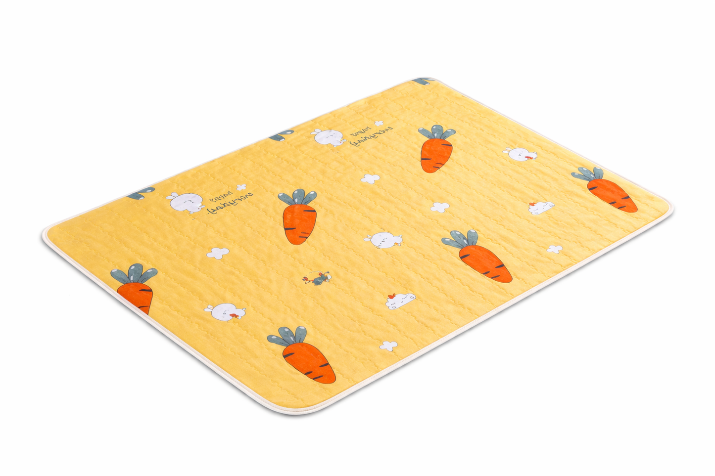 Alfombra Absorbente para Conejos – Base Antideslizante Lavable Diseño Zanahorias
