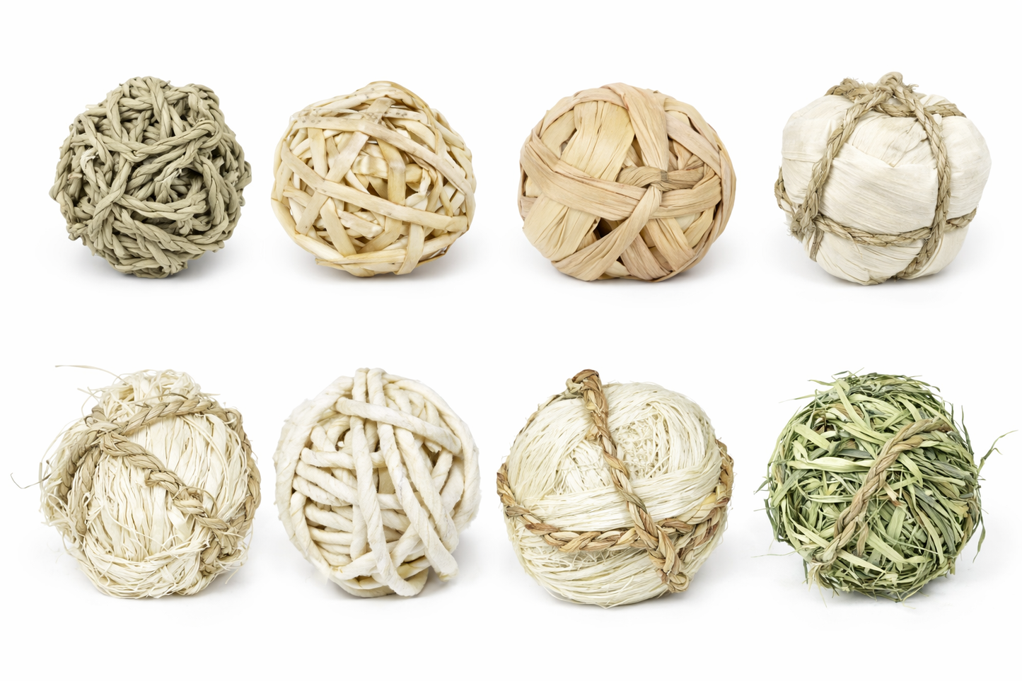Pelota Natural de Fibra para Morder – Juguete Dental para Conejos y Cuyes