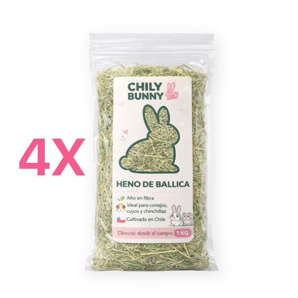 Heno de ballica 4 kg + Timothy cubes 2 kg