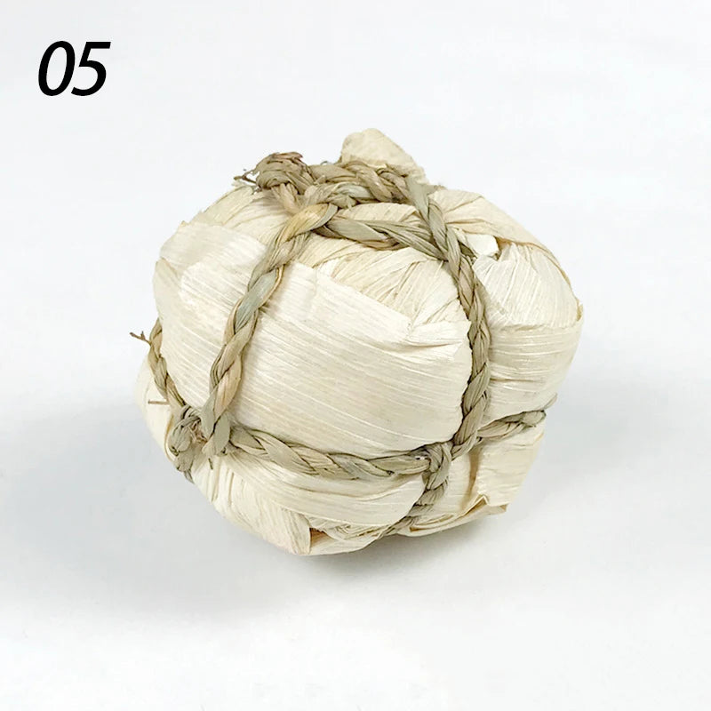 Pelota Natural de Fibra para Morder – Juguete Dental para Conejos y Cuyes