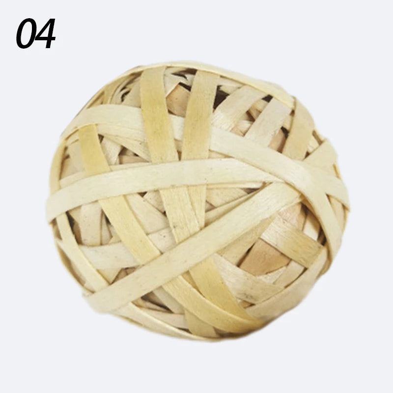 Pelota Natural de Fibra para Morder – Juguete Dental para Conejos y Cuyes